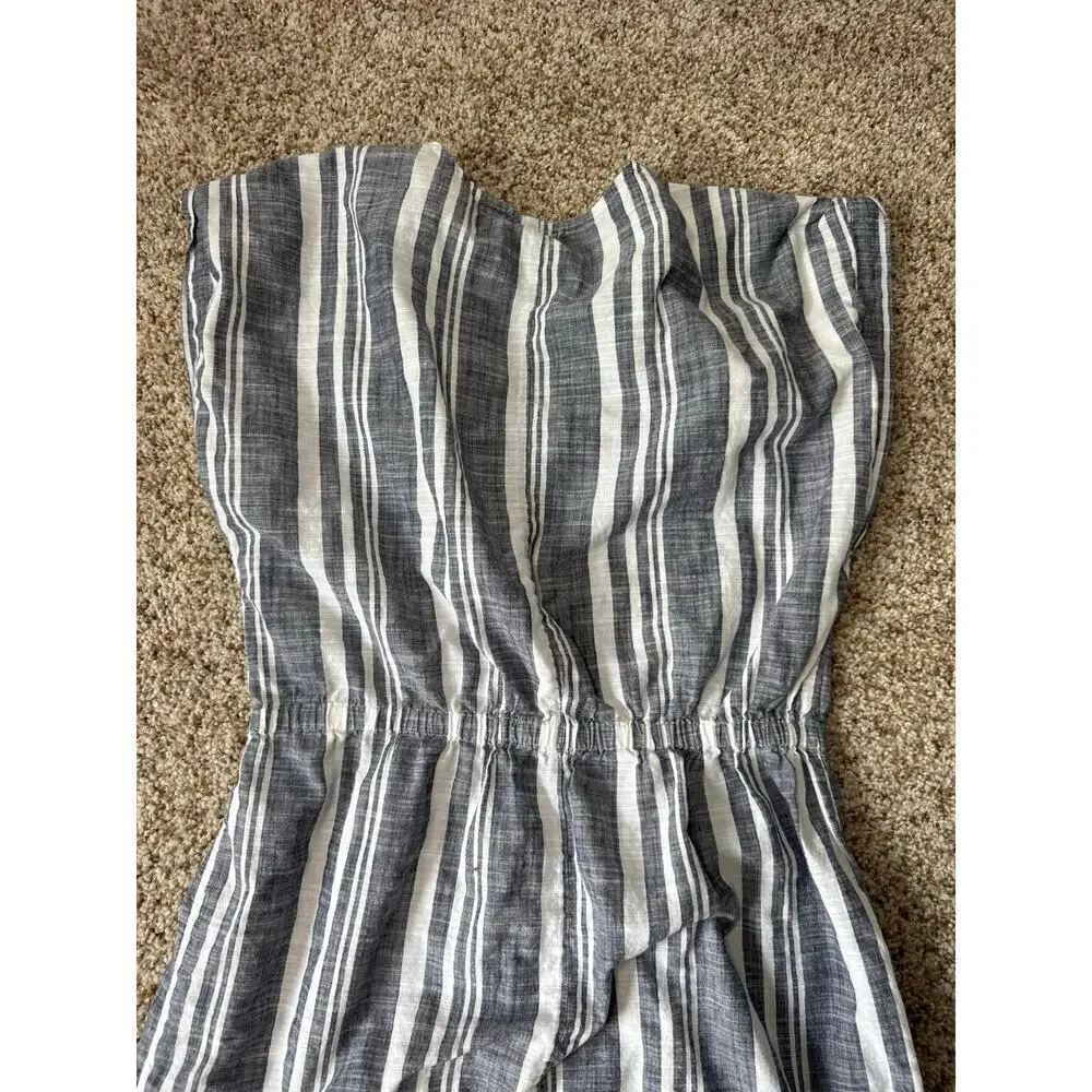 J. CREW size Medium women's dress. Lightweight, 100% Cotton, Blue & White